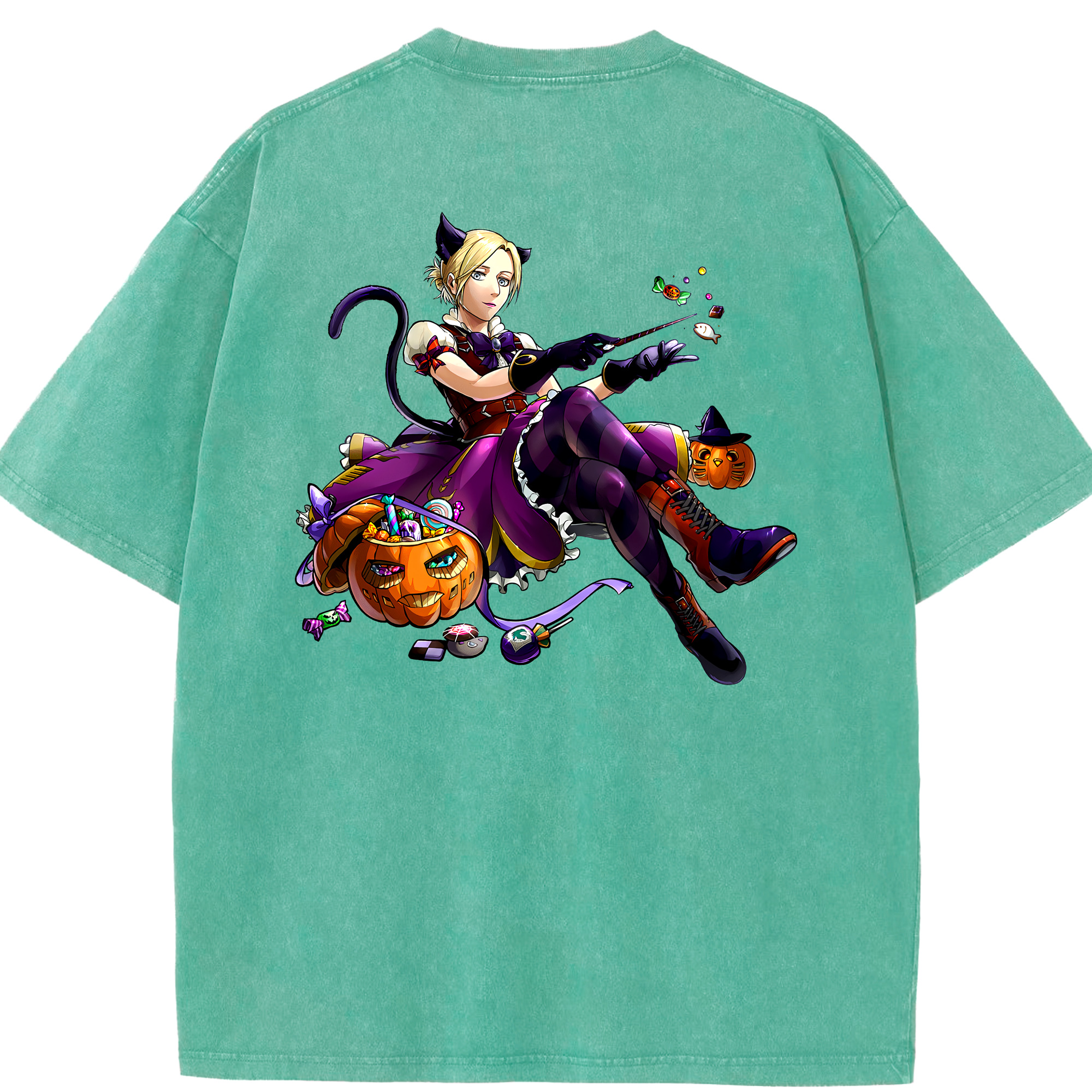 （画像用） 進撃の巨人 アニ・レオンハート Attack on Titan Annie Leonhart 綿100% ヴィンテージ風 半袖Tシャツ（背面プリント）